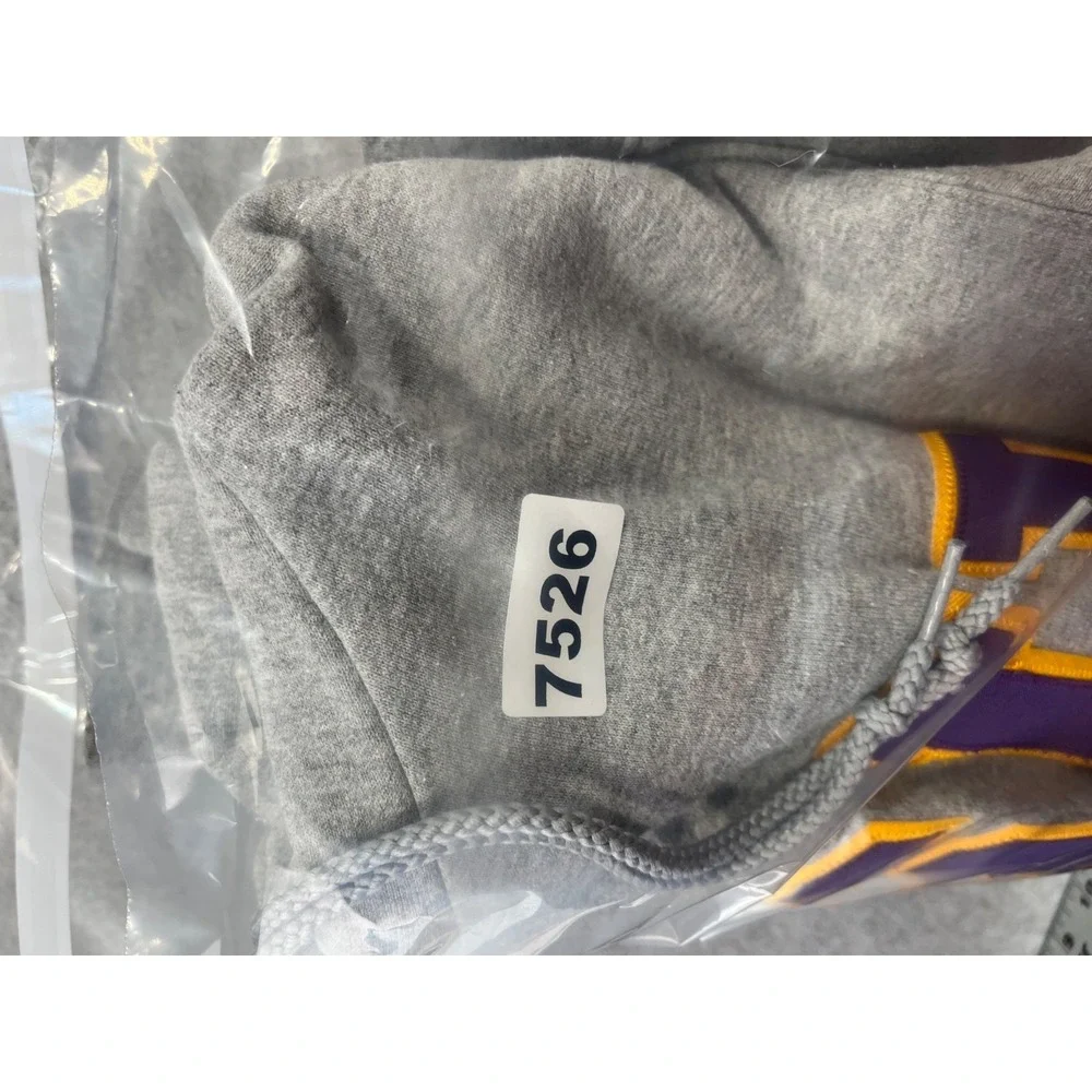 LSU Tigers Sweatshirt Adult S Gray Champion Hooded Regular Fit Geaux Tigers
